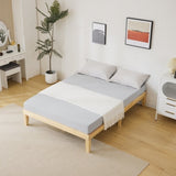 Basic bed frame, painted surface, pine wood, original wood color, Queen 202*151*30.5cm wooden bed, 72550881