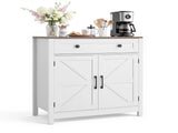 Farmhouse Coffee Bar Cabinet with Drawer, Buffet Table with Sliding Barn Doors, 19650944