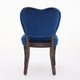 French Vintage Tufted Upholstered Fabric Dining Chair,Set of 2,Blue,SW1869BL W1143P214541