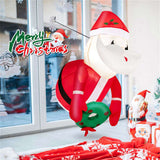3.3FT Inflatable Window Santa & Wreath 2 Internal LED Lights, 3 Suction Cups 1 Rope, 45s 62218090