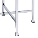 White Oak and Chrome End Table with X Shape Base B062P181389