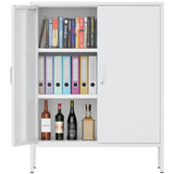 The metal storage locker, 40 inches high, comes with 2 doors and is suitable for homes, offices and T3421P312422