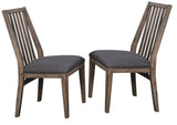 ZNTS Wooden Side Chairs 2pc Set Padded Fabric-Covered Seats Natural Weathering Look Dining Room Furniture B01151372