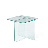 Tempered Clear Glass SideTable, Small Tea Table, Night Stand Tempered Glass W1718P255019