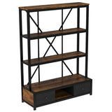 3-Shelf Metal with Drawers for Home Office, Open, Vintage Industrial Style W1580P251089