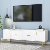 ZNTS U-Can Modern TV Stand with 5 Champagne Legs - Durable, Stylish and Spacious, TVs Up to 75'' WF300599AAK