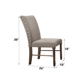 Leventis Cream Linen & Weathered Oak Finish Side Chair B2726P298629