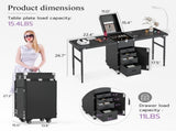 Portable Nail Table Desk, Foldable Rolling Manicure Table with Wheel, Makeup Train Case for Nail 56220372