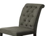 Set of 2 Upholstered Fabric Side Chairs in Antique Black and Gray B016P156581