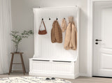 Entryway Bench with Standing Coat Rack, Hall Tree with Shoe Storage Bench, Entryway Organizer with 5 W409P262447