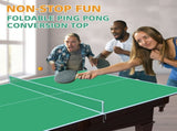 7ft Green Mid-Size Ping Pong Conversion Top Foldable & Portable Table Tennis Table Top for Indoor W1408P293380