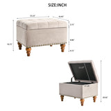 Square velvet upholstered Ottoman with storage space, hidden support hinge with easy to open top, W2941P242273