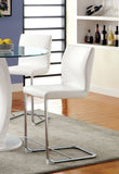 ZNTS Modern Elegance White Color Leatherette 2pcs Counter Height Dining Chairs Chrome Metal Legs Dining B011P178975