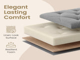 Large Storage Ottoman Bench, End of Bed Bench with Tufted Linen-Look Fabric, Light Gray 17587796