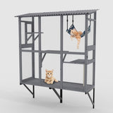 Large Walk-in Outdoor Catio for Cats Window Cat Enclosure with Roof, 3 Access Doors, Multi-Cat W2831P314292
