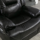 360&deg Swivel and Rocking Home Theater Recliner Manual Recliner Chair with a LED Light Strip for WF323621AAB