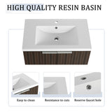 30 Inch Bathroom Vanity With Resin Sink,Soft Close Doors,Float Mounting Design W999P204951