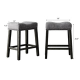 CoCo Upholstered Backless Saddle Seat Counter Stools 24" height Set of 2, Gray T2574P164809