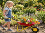 Kids Garden Play Cart Metal Wheelbarrow, Anti-Slip Handles No-Scratch Edges for Backyard Beach Use 82832044