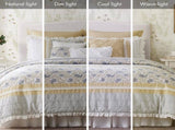 9 Piece Cotton Percale Comforter Set Yellow Cal King B03597198