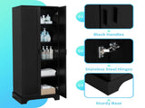 Storage Cabinet with Two Doors for Bathroom, Office, Adjustable Shelf, MDF Board, Black 55344255