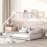 Full Size Metal House Bed, Pink MF305893AAH