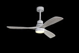 52 Inch Ceiling Fan Light With 6 Speed Remote Silver 3 Wood Blade Reversible DC Motor For Bedroom W93494500