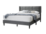 ZNTS Elegant Modern Gray Brushed Linen 1pc Queen Size Bed Upholstered Box Design Headboard Bedframe B011P238938