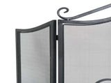 Onyx 3-Panel Iron Fireplace Screen 54" x 31.5", Black Finish N775P386819B