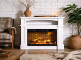 32" Electric Fireplace with Mantel & Shelf, 1400W Freestanding Heater with LED Log Flame & Remote 49165715