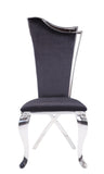 Black and Stainless Steel Side Chair with X-Shaped Back Leg B062P215490