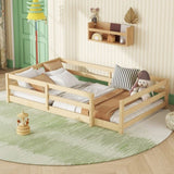 Twin Size Bed, Montessori Bed with Fence, Kids Montessori Bed Twin Size, Wood Montessori W1820P331919