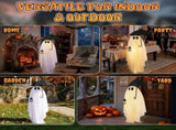 5ft Black & White Umbrella Ghost Halloween Decoration with 100 Warm White LED Wire Lights, 30V 3.6W 46739640