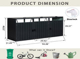 Garbage Bin Shed Stores 3 Trash Cans Metal Outdoor Bin Shed for Garbage Storage,Stainless Galvanized W540120221