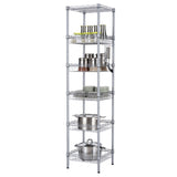 ZNTS Concise 6 Layers Carbon Steel & PP Storage Rack Silver Gray 23771144