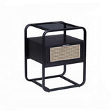 ZNTS Metal Frame Accent Table in Black Finish B016P257184