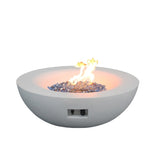 ZNTS 42 Inch Outdoor Concrete Propane gas Fire Pit bowl in Antique white color W2620P182362