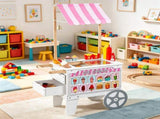 Ice Cream Cart for Kids, 20 PCS Pretend Play Ice Cream Shop Set with Ice Cream Cones, Popsicles, 80820520