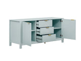 U_STYLE Sideboard with Wave Design - 3 Adjustable Shelves, 3 Drawers & Soft-Close Doors, Storage N711P269066C