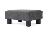 Small Charcoal Gray Linen Foot Stool Cube Ottoman Foot Rest with Sturdy Plastic Legs for Cozy 27535159