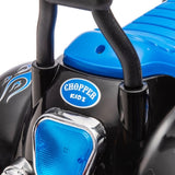 Kids Ride On Motorcycle Toy, 3-Wheel Chopper Motorbike with LED Colorful Headlights Horn, Blue 6V W2823P220543