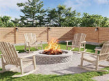 High Fanned Back Outdoor Rocker, 4.5" Wide Armrests Soothing Rocking Motion for Backyard 29305189