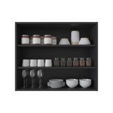Wall Shelf 30" H, 3 Shelves, Black B097P250902