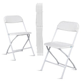 ZNTS 6pcs Injection Molding Classic Garden Plastic Folding Chair White 44606699