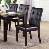 ZNTS Leroux Upholstered Dining Chairs With Button Tufted, Dark Brown SR011078