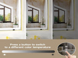 24x36" Gold Tempered Mirror Dual LED Light Strips Front and Back LightingUnable ship on weekends, 77771196