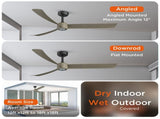 52 Inch Ceiling Fans with Lights Led Remote Control Low Profile Flush Mount for Living Room Bedroom 67041248