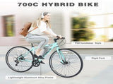 Shimano 7 Speed Hybrid Bike Aluminum Alloy Frame Double Disc Brakes 700C Road Bike For men women's W1019P264747