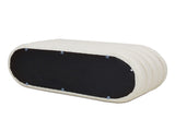 Fuji 49" Upholstered Oval Storage Bench, Ivory White Boucle B2719P238464