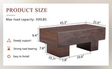 Modern Simple Walnut Colored Texture Sticker MDF Coffee Table - 43.3"x21.6"x17.2" Practical W1151P230543